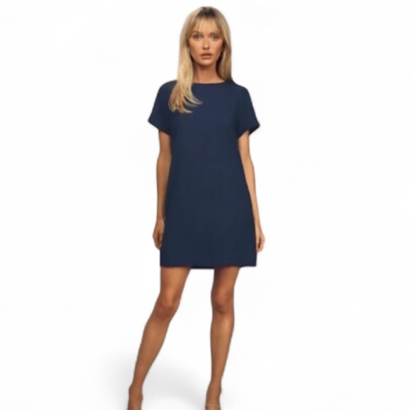 Lulu’s Shift And Shout Navy Short Sleeve Mini Dress Size Small - Picture 16 of 16